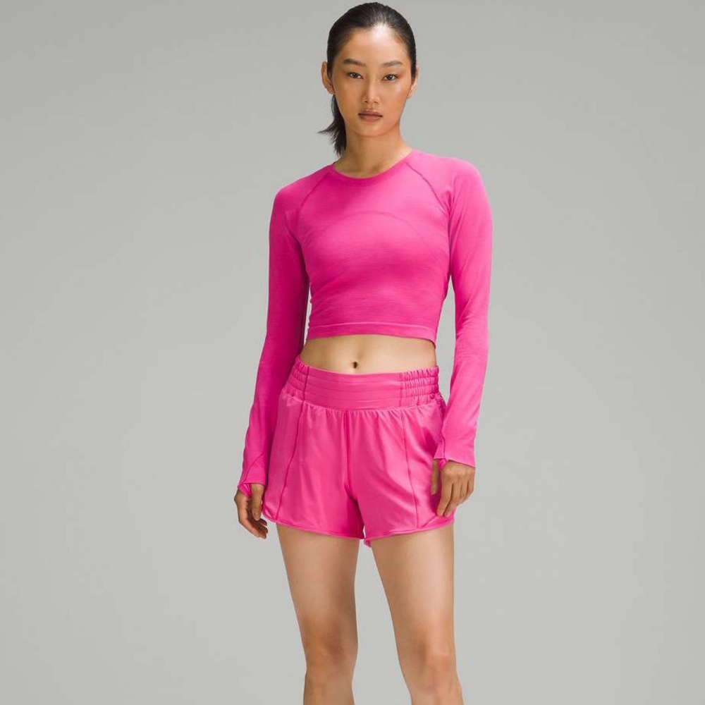 lululemon athletica Pink Long Sleeve Crop Top